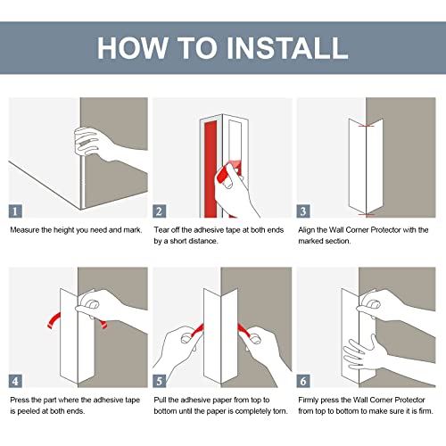 Aghitg Wall Corner Protector,Self Adhesive Corner Guards For Walls Edge Protector For Walls.1.58 '' W X 59 ''L Double Side Furniture Corner & Edge Safety Bumpers,2Pcs. #TOP4