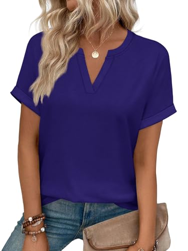 Image of WIHOLL Womens Blouses Spring Tops Short Sleeve Shirts Dressy Casual Summer Vacation Fashion Clothing 2026