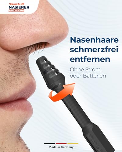 SilkslidePro Nasierer - Nasenhaartrimmer Herren - Nasenhaarentferner - Hochpräzise Klingen aus...