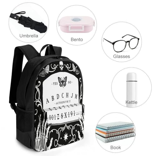 Casual Daypack Multipurpose Anti-Theft Large Capacity Carry On Bag - Cat Skull Head Witch Magic Spirit Board Black Gothic Casual Daypack Climbing Shoulder Bag With Padded Straps4