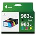 Produktbild 963XL Multipack Wiederaufbereitet für HP 963XL Multipack Druckerpatronen 963 XL Schwarz/Cyan/Magenta/Gelb für HP OfficeJet Pro 9025 9022 9020 9015 9014 9012 9010 Patronen 
