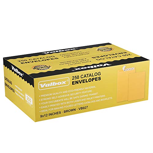 Valbox 9X12 Self Seal Security Catalog Envelopes 250 Packs Brown Kraft Envelopes With Peel And Seal Flap For Mailing, Organizing And Storage #TOP6
