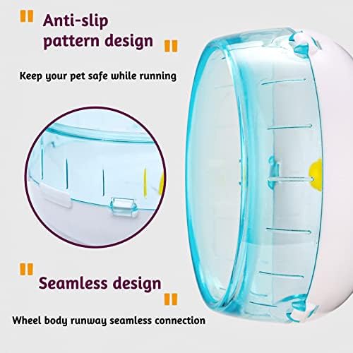 INHEMING Hamster Exercise Wheel Running Wheel Silent Spinner Plastic Small Animal Exercise Wheels for Dwarf Syrian Hamster Gerbils Guinea Pig - Blue,17.5 cm