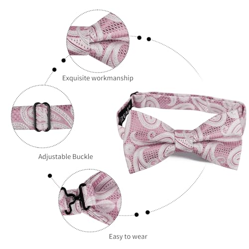 Image of Alizeal Mens 4pcs Vintage Paisley Bow Tie Set