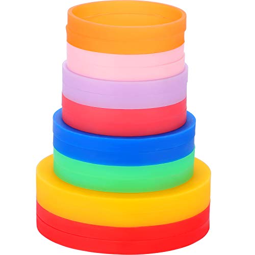 16 Pieces Rolling Pin Guide Ring Spacer Bands Thickness Rings Flexible Silicone Slip On Baking Accessories Fit for 1.6 Inch Wide Dough Rollers (0.4/0.2/0.08/0.04 Inch in Thickness), 8 Colors by Boao - Used condition - US$7.79