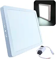 Painel Plafon LED de Sobrepor 25W Quadrado 29x29cm Slim, 6500K, Estrutura Metálica – Luz Branca Fria