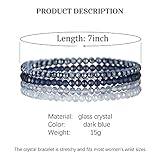 FULU AUTUMN Boho Beaded Bracelet Multi-Layer Crystal Stone Beaded Bracelets for Women Stretch Bracelets Fashion Jewellery Birthday Gifts for Her(Nevy blue) - Image 6