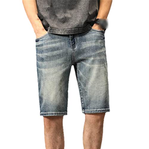 Short en coton denim déchiqueté homme style hip-hop jean déchiré bleu décontracté 09 50