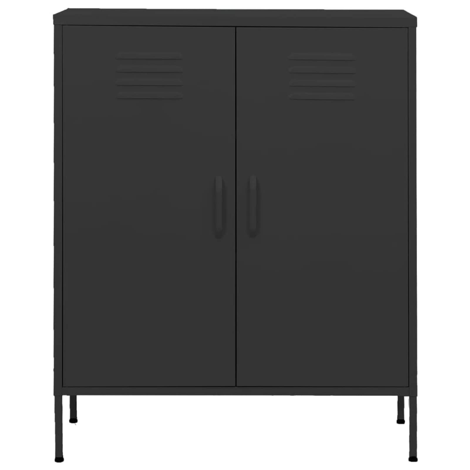 Homgoday Aufbewahrungsschrank aus Metall, für den Außenbereich, Metallschrank, Werkstatt, Lagerschrank, Stahl, Anthrazit, 80 x 35 x 101,5 cm