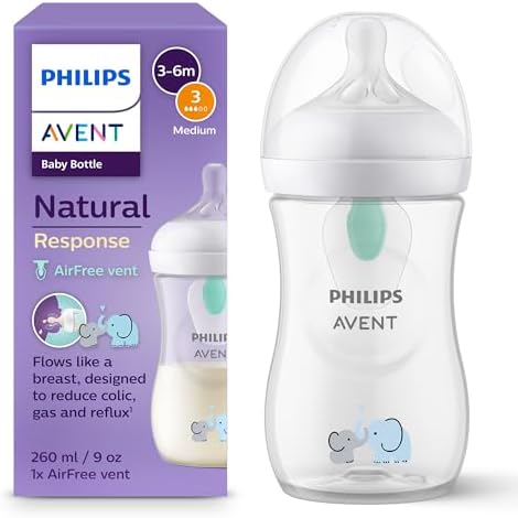 Philips Avent Biber&oacute;n Natural Response: biber&oacute;n de 260 ml con sis...