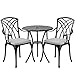 Amazon.com: Withniture 3 Piece Bistro Table Set Cast Aluminum Outdoor Bistro Table and Chairs ...
