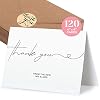 120 Heavyweight Blank Wedding Thank You Cards with Envelopes Personalized Greetings Gratitude Letter From The New Mr and Mrs Wedding Thank You Notes with Envelopes Stickers 4×6 Inches 120 Pack