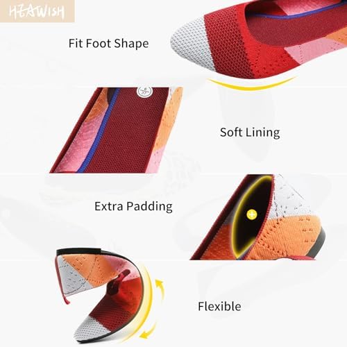 HEAWISH Women’s Ballet Flat Flats Shoes Comfortable Mesh Pointed Toe Slip On Dress Shoes - Review | Image 2