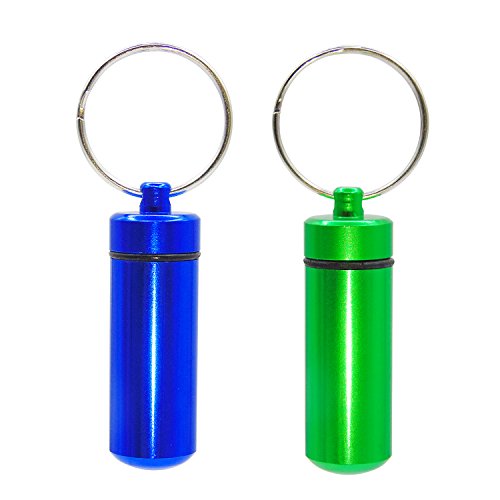 14pcs Pill Box Case Bottle Waterproof Aluminum Pill Holder Keychain Drug Holder Medicine Container