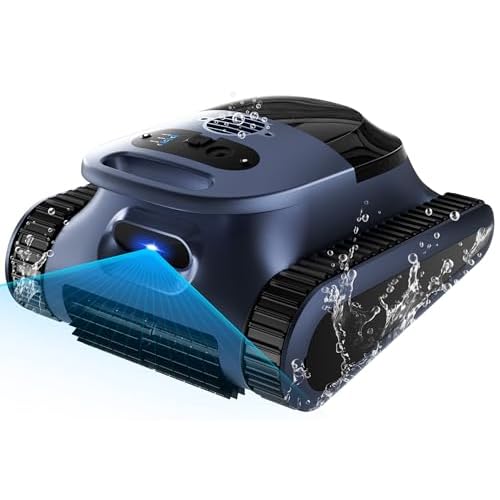 Sonar Navigation Pool Vacuum for Inground Above Ground Pools, Climb Stairs Pool Cleaner with 3 Modes, Powerful Suction, Self-Parking, Wall&Waterline C