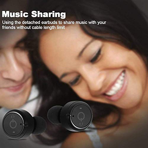 Image of Chevron Bluetooth V4.2 Earphones with Deep Bass Stereo Sound, Charging Box and Hands-Free mic (Volcano Black)