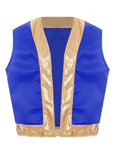 Kids Girls Boys Game Role Play Tank Top Arabian Prince Fancy Dress up Jacket Open Front Vest3