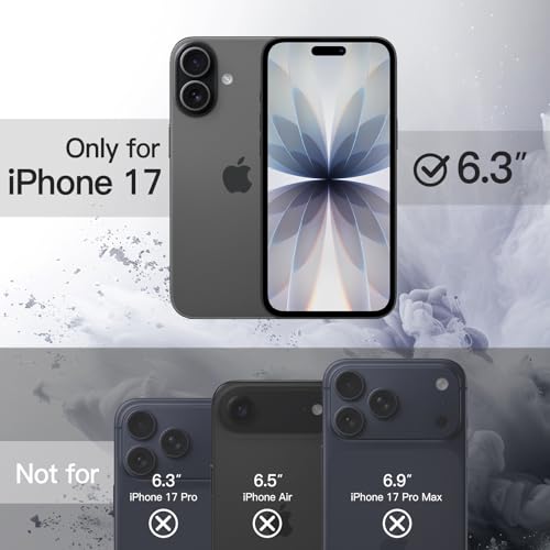 JETech Case for iPhone 17 6.3-Inch, Shockproof Phone Bumper Cover, Solid Color Matte TPU Frame, Anti-Scratch Clear Back (Black) by JETech - Image 2