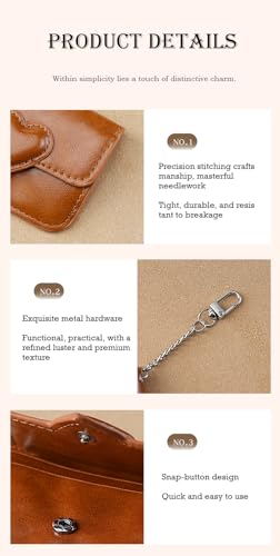 Women's Elegant Retro Card Holder - Heart Waxed Leather Portable Dirt-Resistant Wallet for Women (Coffee Brown)3
