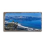 Large Wall Art Point of view at south lake Tahoe Painting Poster Print on Canvas Artwork for Living Room Bedroom Stretched and Framed Ready to Hang 20”x40”