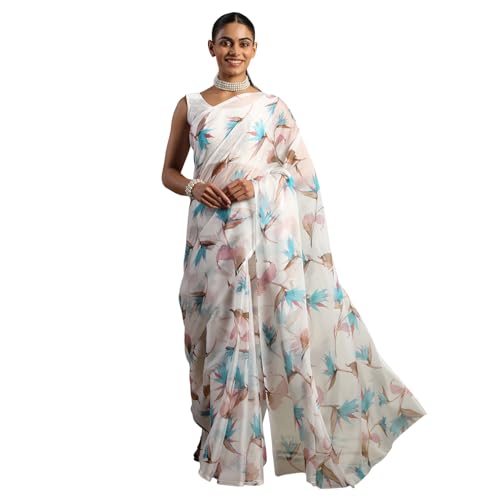 Image of Garden Vareli Floral Print Nara Chiffon Saree 73475