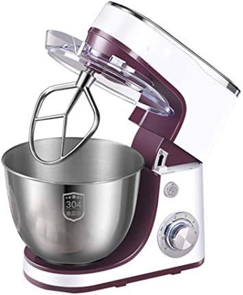 Standmixer, elektrischer Schneebesen, mit 5 l Edelstahl-Schüsselschläger, Teighaken und Edelstahl-Schneebesen, 1300 W, transparenter Spritzschutz