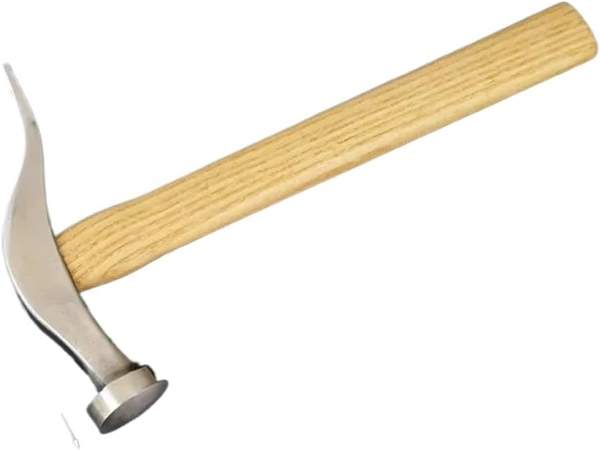 Claw Hammer Upper Handmade Hammer With Wooden Handle For Tapping Over Hand Stitches Lacing Remmending Shoe Lightweight Making Tool(Color 1)