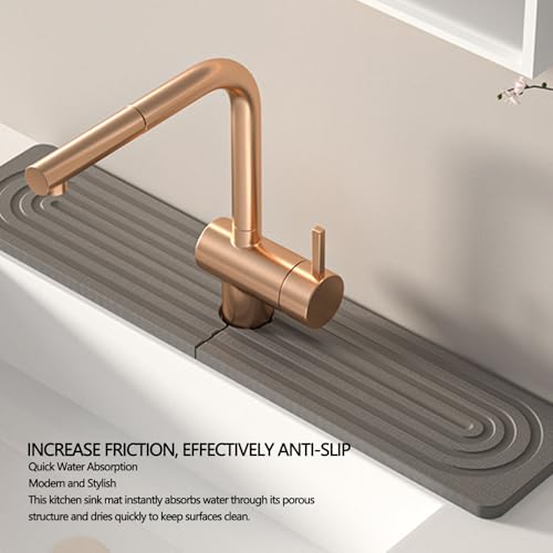 Alfombrilla para grifo de diatomita y protector contra salpicaduras 4