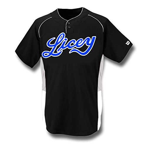 PeligroSports Dominican Baseball Team - Tigres del Licey Jersey (Medium, Black)