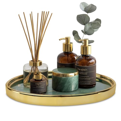 Ceramic Vanity Tray for Bathroom, Jewelry, and Makeup – Decorative