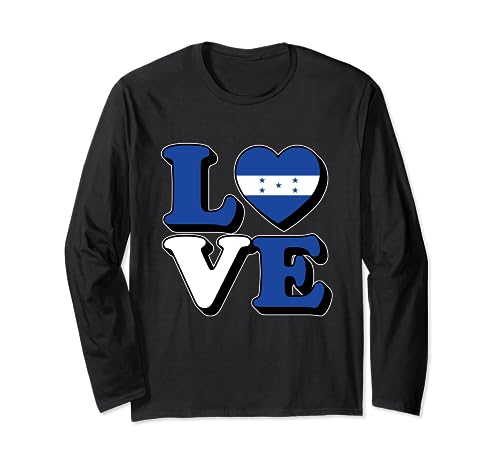 I Love Honduras Travel Souvenir Vacation Honduras Pride Manga Larga