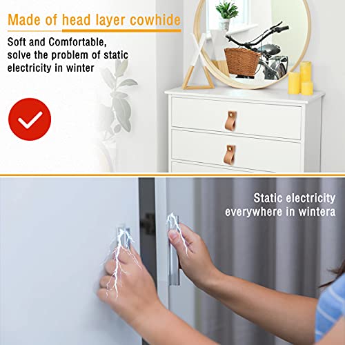 Hiili & Kaala Leather Knobs for Dresser Drawers, Dresser Pulls 12 Pack, Drawer Pulls and Knobs , Soft Dresser Knobs Change The Style of Dresser, Perfect Replacement of Metal Cabinet Knobs (Pumpkin) by Hiili & Kaala - Used condition - Image 8