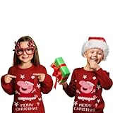united labels peppa pig maglione natalizio per bambini, rosso, ugly christmas sweater, maglione invernale per ragazzi e ragazze, colore: rosso, 110/116 cm