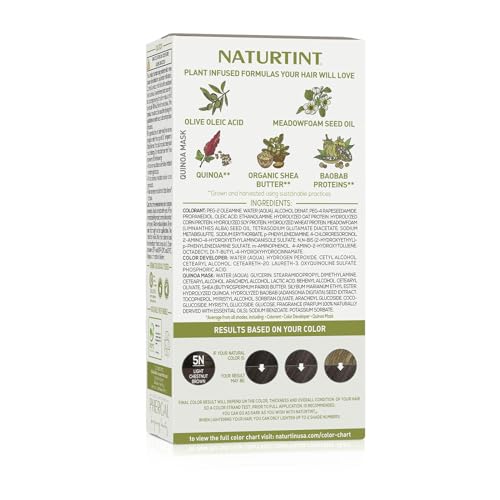 Naturtint Permanent Hair Color 5N Light Chestnut Brown (Pack of 1), Ammonia Free, Vegan, Cruelty Free, up to 100% Gray Coverage, Long Lasting Results - Thumbnail 5
