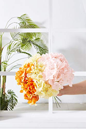 Kislohum Orange Hydrangea Silk Flower 10 Heads Artificial Hydrangea Silk Flowers For Wedding Centerpieces Bouquets Diy Floral Decor Home Decoration With Long Stems #TOP3