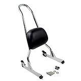 Materiale: Acciaio e Pelle. Posteriore del Motociclo Schienale Sissy Bar W/passeggero Pad Kit/Forma for Harley Softail Custom Springer FXST FXSTC FXSTB Fat Boy FLSTF 06-19 (Color : Chrome)
