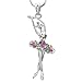 SoulBreezeCollection Light Pink Dancing Ballerina Dancer Ballet Pendant Necklace Charm (Multi-color)