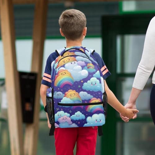 Sacs à dos de jour tendances Nuages colorés ensemble scolaire 2 pièces