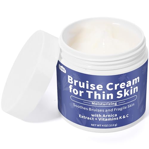 QUBIT Bruise Cream Extra Strength Fast Healing Thin Skin – Fast-Acting Relief for Bruising & Swelling – Enriched with Arnica Montana & Vitamins K, C & E – Moisturizing, Non-Greasy – 4 oz