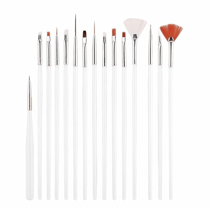 LIGAMENT 15pcs Acrylic Nail Art Design Painting Tool Pen Polish White Nail Brush Set-image-36