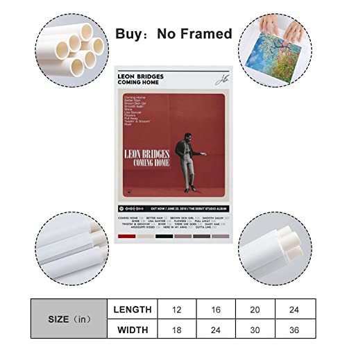 Pluvo Leon Bridges - Coming Home Canvas Posters Wall Art Bedroom Office Room Decor Gift Unframe12X18Inch(30X45Cm) #TOP1