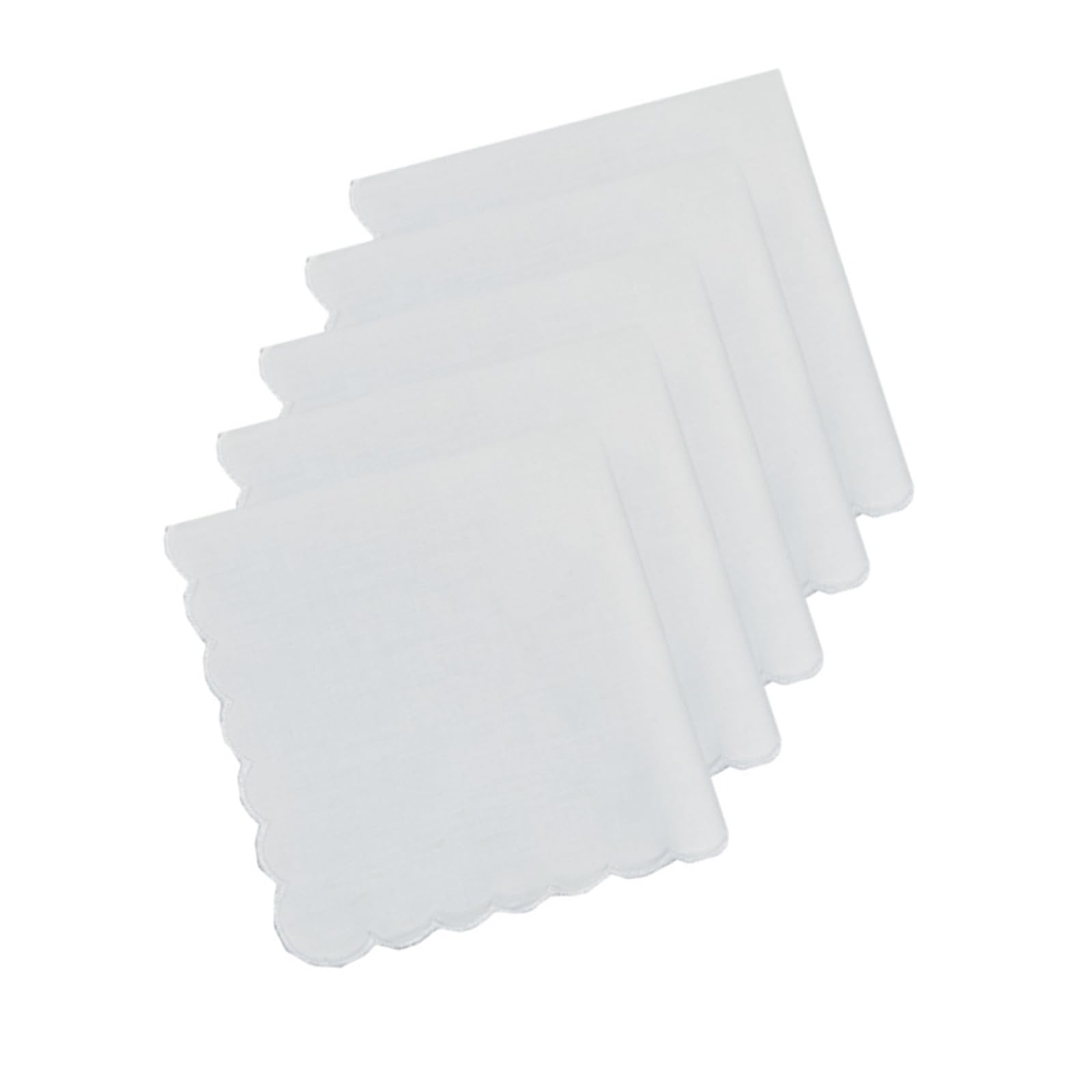 Bottone 5 / 10Pcs White Cotton Handkerchiefs Embroidered Edges Soft Absorbent for Sensitive Skin and Travel White Cotton Handkerchief Embroidered Edges