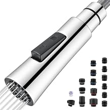 J-HVA Metal Faucet Head for Kitchen Sink - Chrome Faucet Head Replacement with 15 Adapters, 2 Functions Sprayer Nozzles, Pull Down Kitchen Sink Sprayer Replacement, Stainless Steel