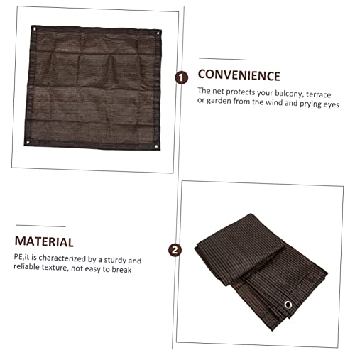 Malla de PE color café HEMOTON para sombra y protección solar exterior en balcón y patio 5