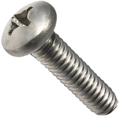 5/16-18 x 3-1/2" Pan Head Machine Screws, Full Thread, Phillips Drive, Stainless Steel 18-8, Bright Finish, Machine Thread, Quantity 10 Pieces by Fastenere