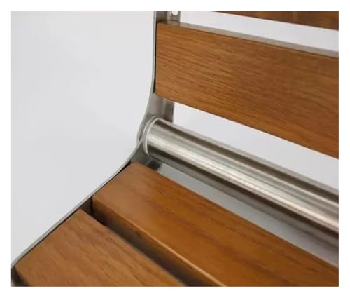 Chaise de douche pliante portable et fixe en bois massif de luxe - 8