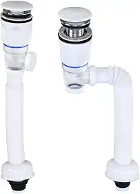 Kit Sifão Eztensível Com Válvula Click de Cerâmica 7/8' Para Pia Cuba Banheiro Lavatório Lavabo Com Dispositivo Anti-Odor e Anti- Insetos Premium Com Nota Fiscal