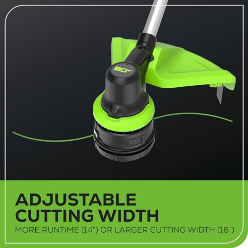 Greenworks 80V 16" Brushless Cordless String Trimmer, .095" Dual Line with Bump Feed, Variable Speed Control, Lightweight & Maintenance-Free Design by Greenworks - Image 2
