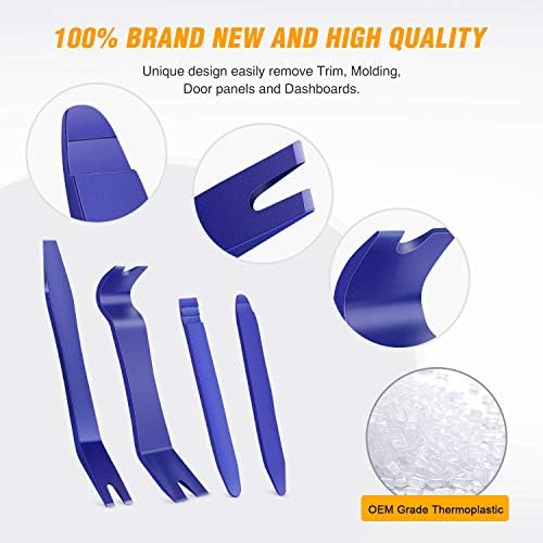 GOOACC 5PCS Auto Trim Removal Tool Kit No-Scratch Pry Tool Kit for Car Door Clip Panel & Audio Dashboard Dismantle -5PCS - 2