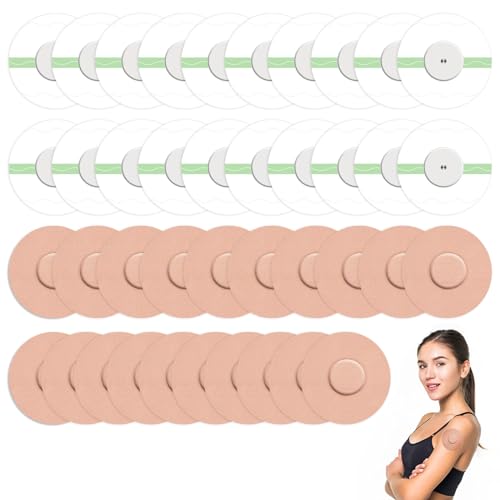 ZOCONE 40 PCS Parches Freestyle Libre 2, Autoadhesivo Parches Freestyle Libre Transparente y Tela Parches Adhesivos Freestyle Libre 2 Parches para Sensor de Glucosa Protector para Sensor Diabetes